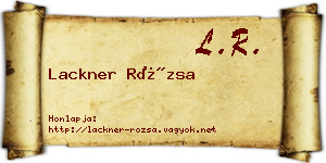 Lackner Rózsa névjegykártya